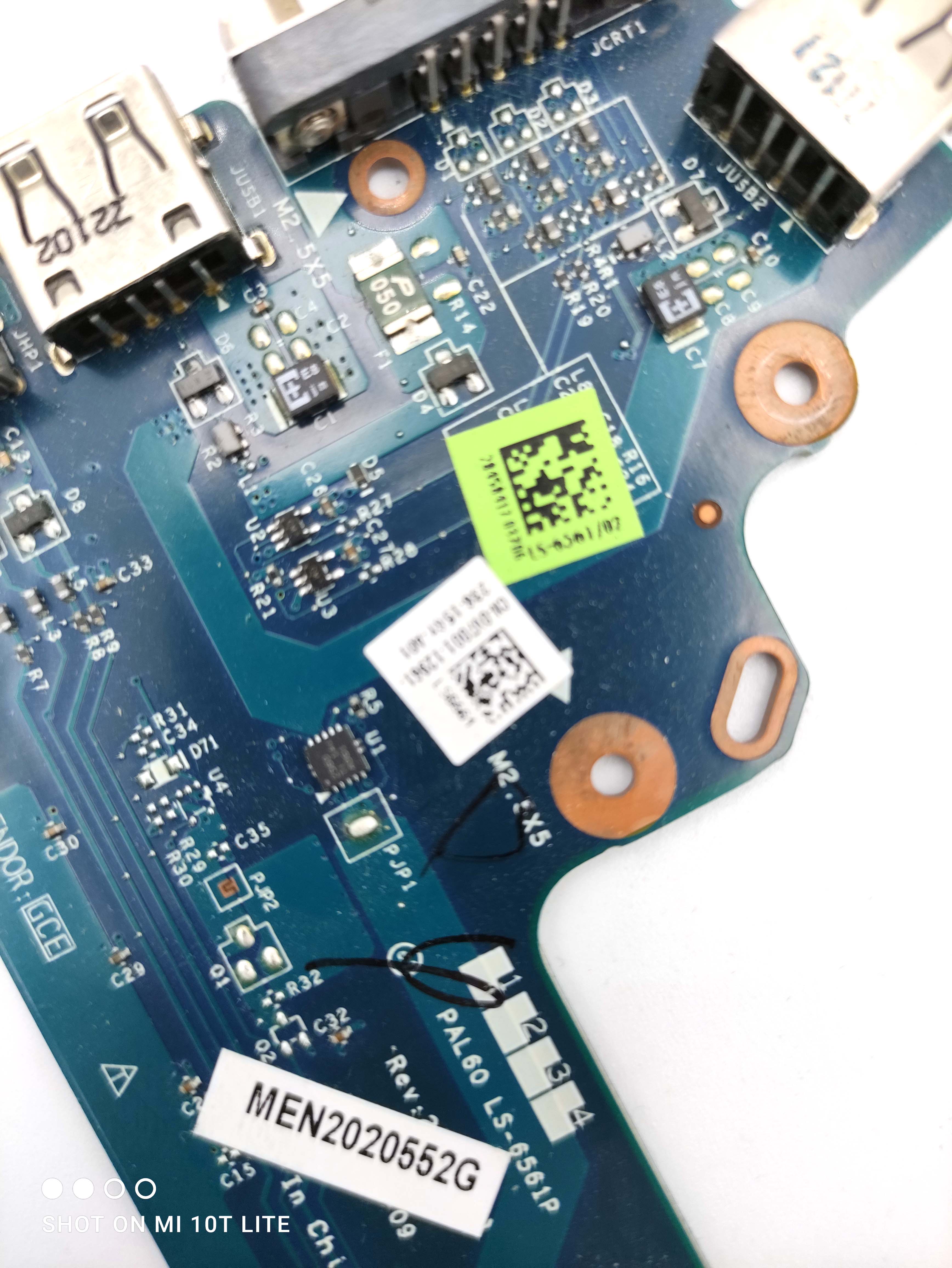 Dell Latitude E6520 VGA USB Audio I/O Circuit Board LS-6561P V7001  Used A