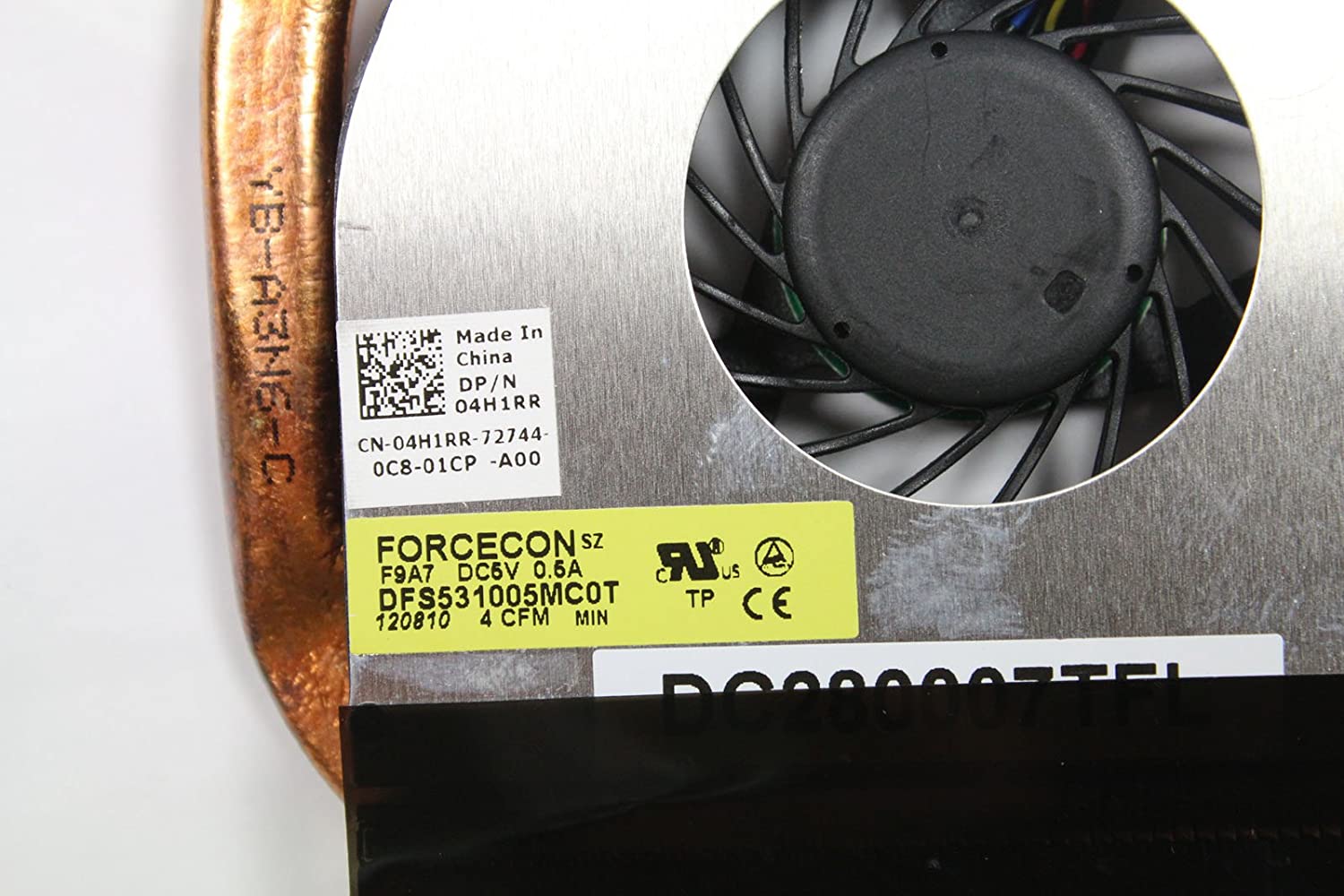 Dell KTPRC TNP01 4H1RR Latitude E6410 E6510 CPU Cooling Heatsink and Fan Assembly Heatsink Part Numbers: KTPRC, TNP01, AT0AZ0010FL Fan Part Numbers: 4H1RR Used A