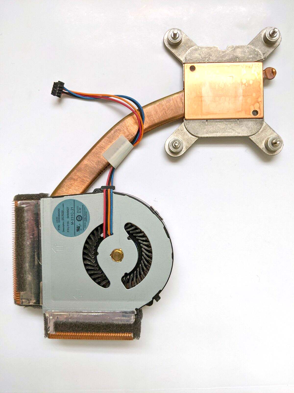 Lenovo ThinkPad T420 copper heatsink & Toshiba fan assembly FRU 04W0627  Used A