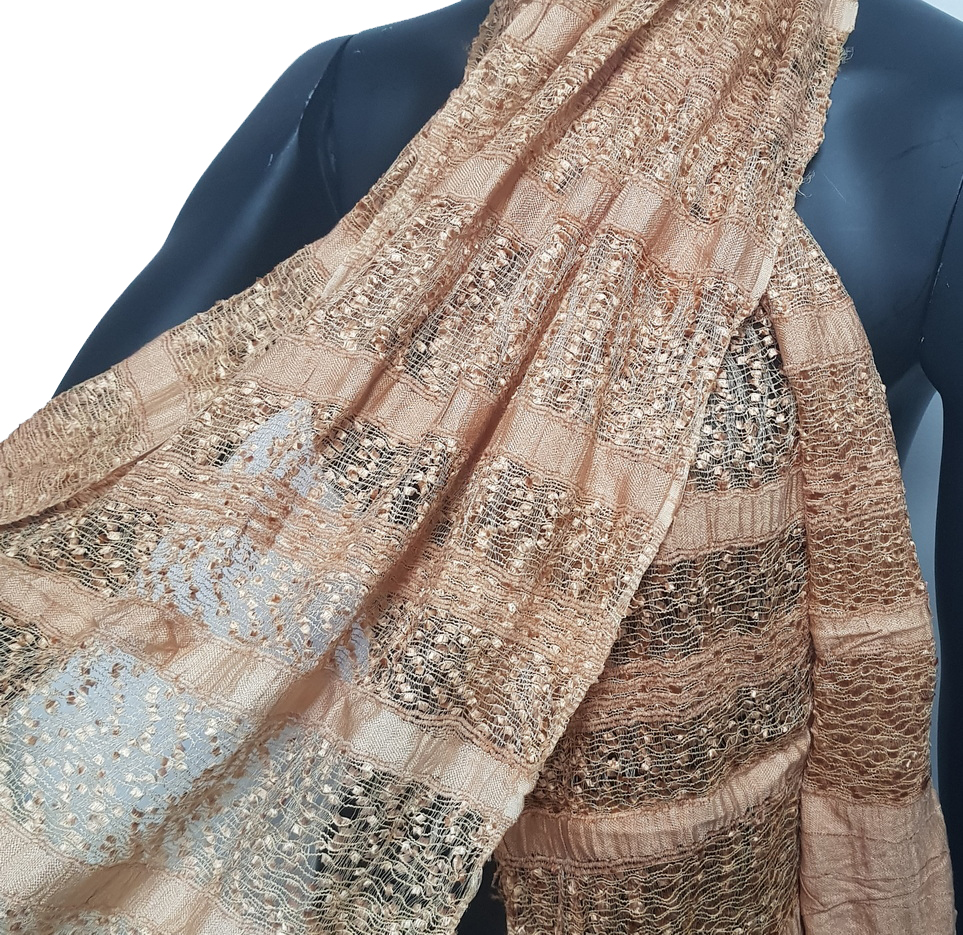 Articiones Indian Dupatta Scarf Brown Silk New 170cm 50cm