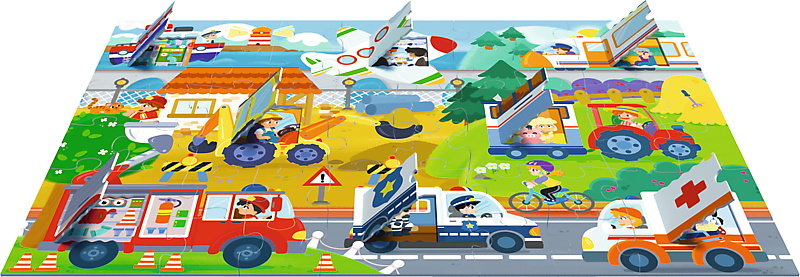 Flip Flap Puzzle - Transport 36-Piece Puzzle