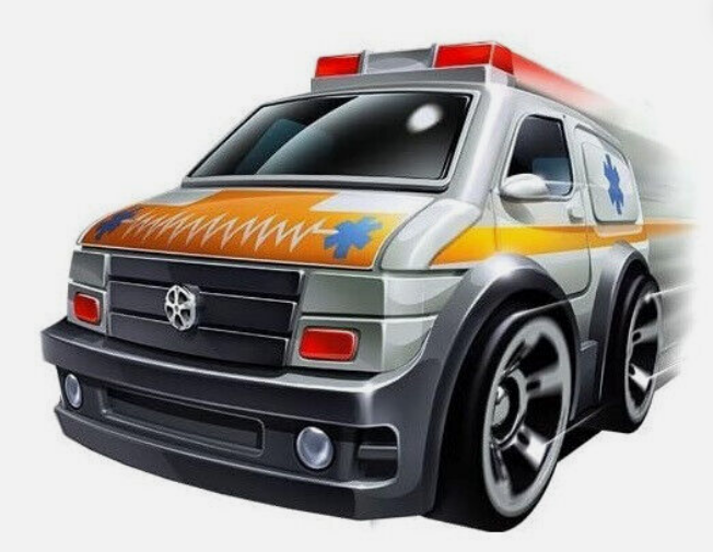 FisherPrice Rollers Cars Ambulance Freewheeling action push and roll