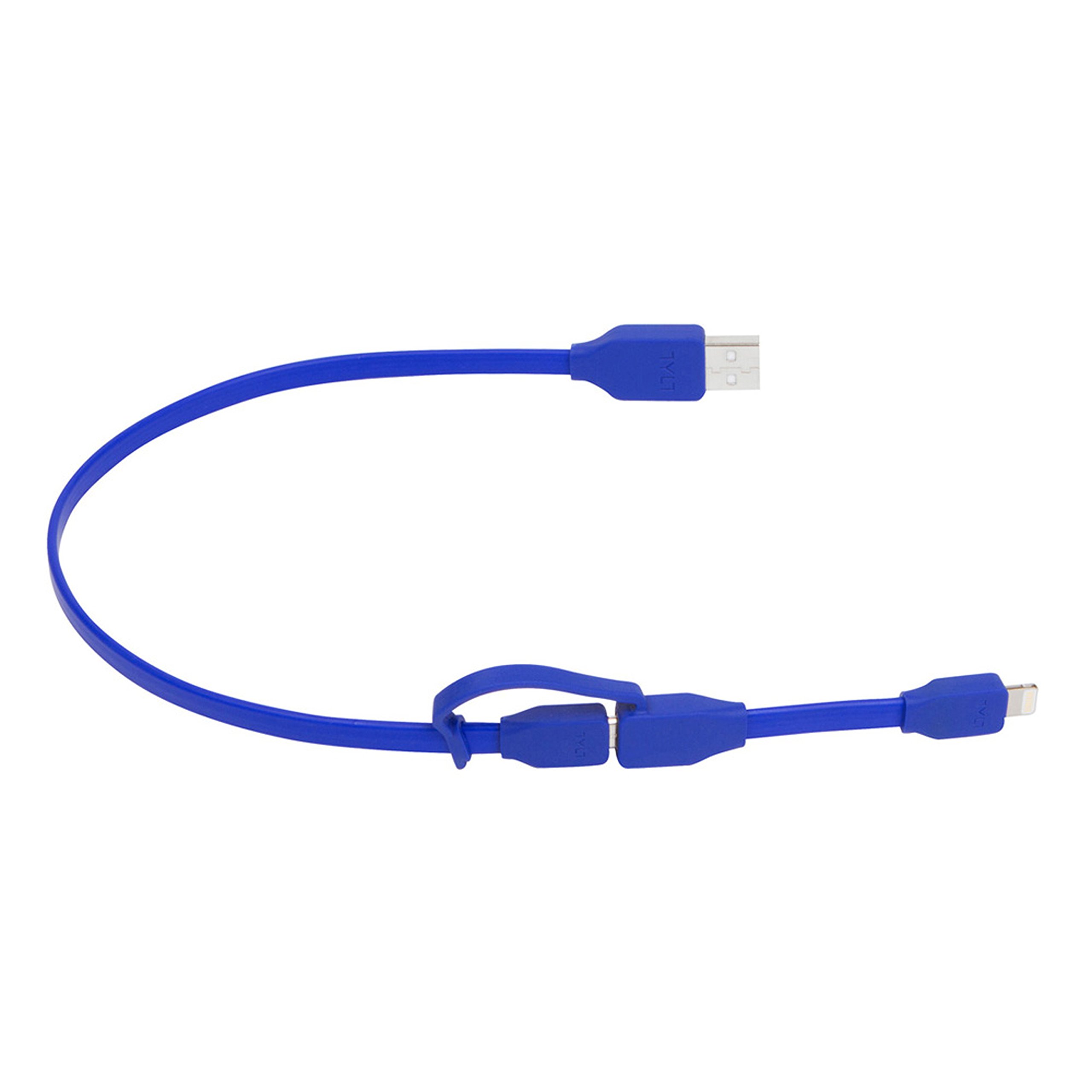 TYLT sync cable duo charge sync micro and iPhone  lightning micro usb blue