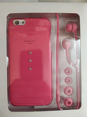 White Diamonds Crystal Earphones & Crystal Case Pink iPhone 6