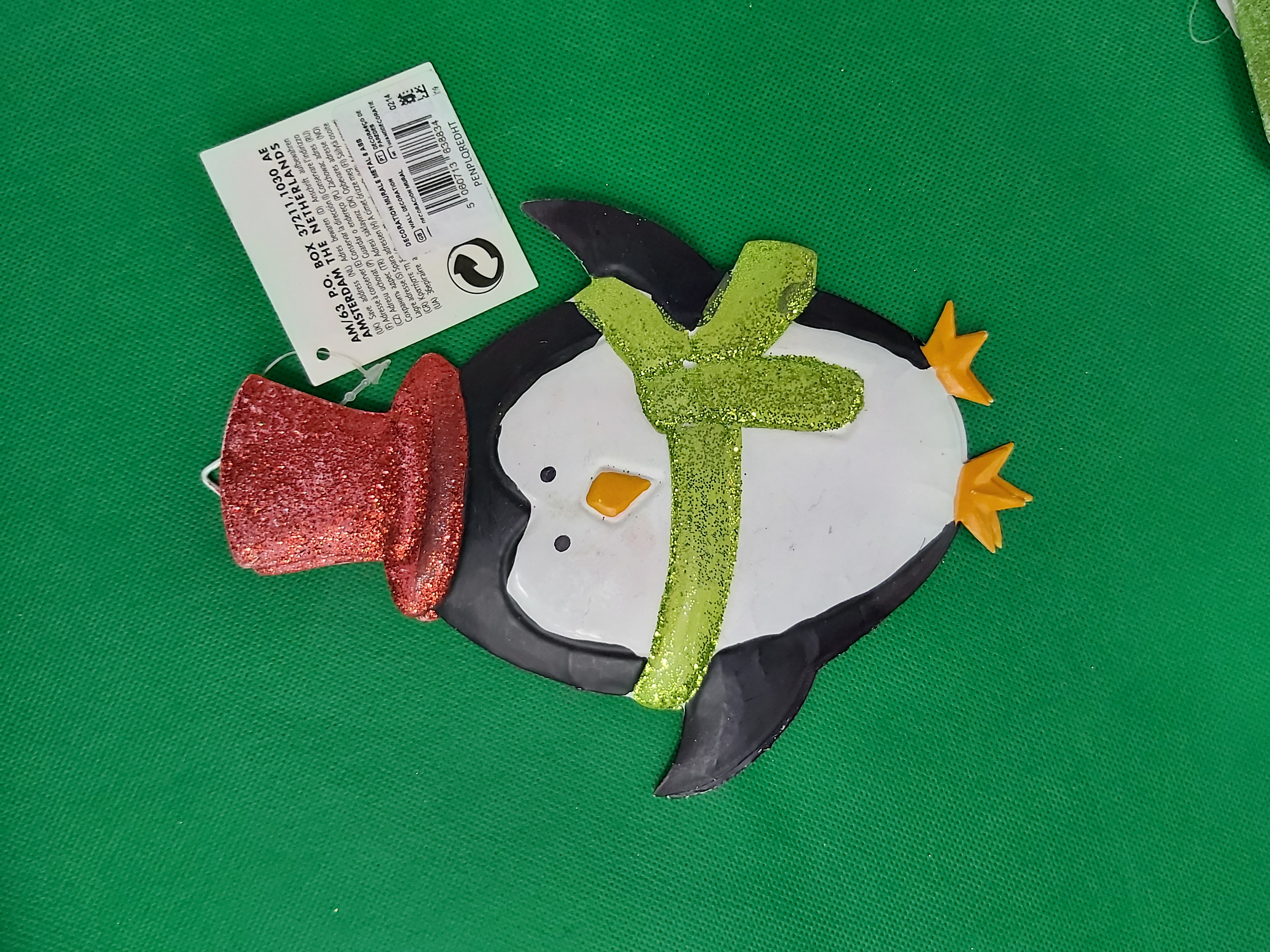 Metal Penguin Christmas Deco