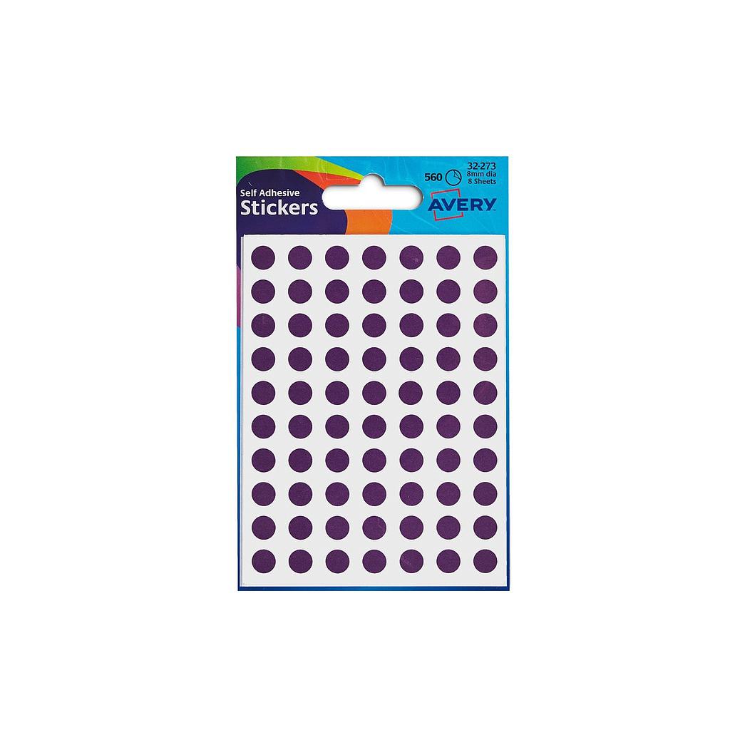 Avery Stickers 32 273 Purple Small 8Mm 560 Dots