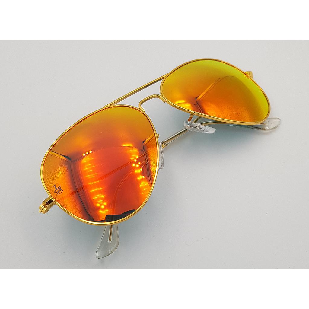 Lux Lenses UK SunGlasses Model GM110058 Red Gold Aviator Metal