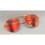 Lux Lenses UK SunGlasses Model GM110351 Red Gold Aviator Metal