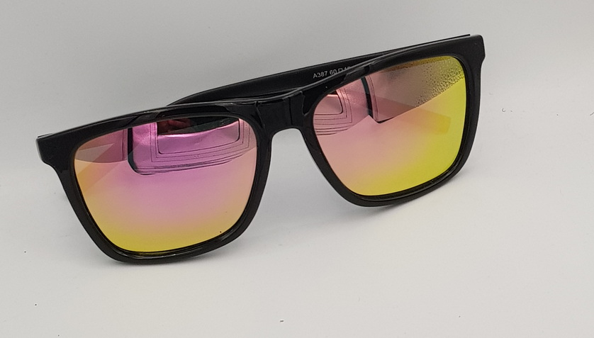 Lux Lenses UK SunGlasses Model WPF A3875 Orange Black Wayfarer Style Plastic