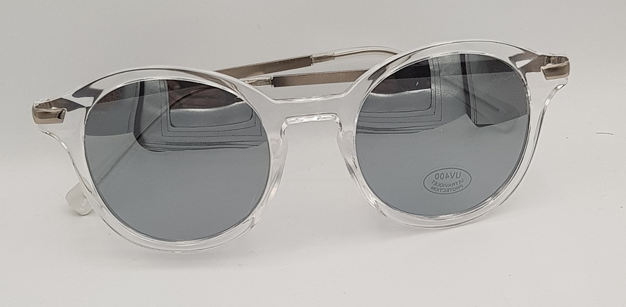 Lux Lenses UK SunGlasses Model 5245M2 Clear Silver Round Plastic