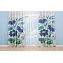 OYO Home SL FPR 22A New 240cm Blue Calico Flower Curtains 280cm