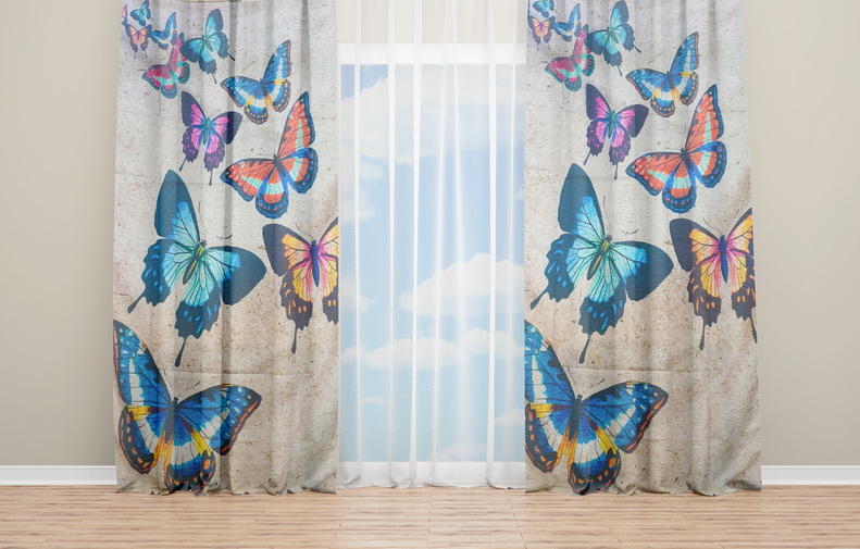 OYO Home SL FPR 26A New 240cm Butterflies Curtains 280cm