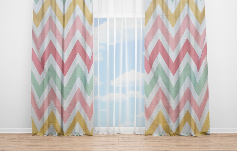 OYO Home SL FPR 1A New 240cm ZIG ZAG Colour Curtains 280cm