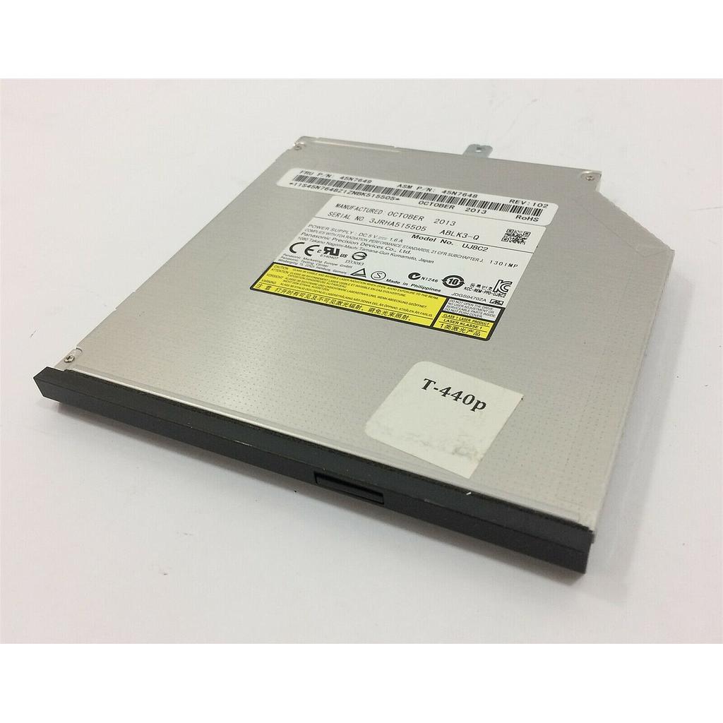 Lenovo Thinkpad T440P T540P W540 DVD RW Burner Optical Drive 45N7647 Used A