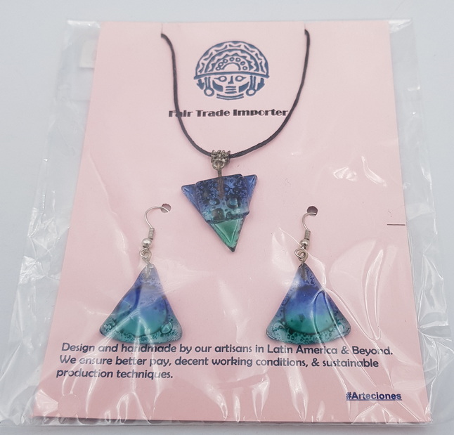 Articiones Handmade Resin Jewelry Set Necklace And Earrings