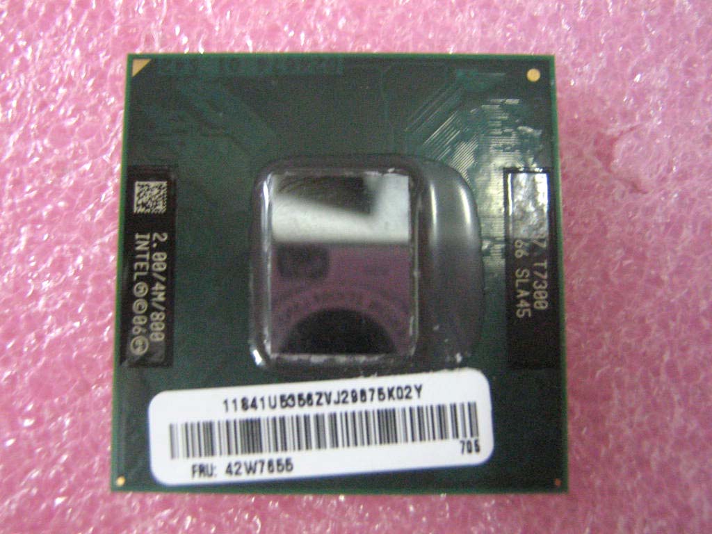 Intel Core 2 Duo Processor T7300 4M Cache 2.00 GHz 800 MHz 42W7655  Used A