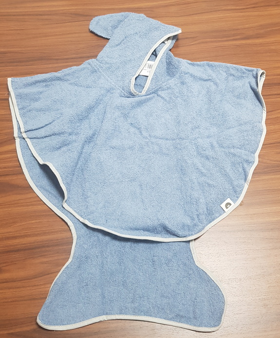 Light Blue Bath Cape Medium Baby Bites 020 PIZA BICI M New 120cm 71cm