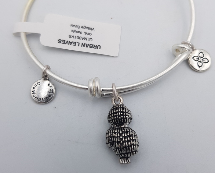Urban Leaves Owl Silver Bangle ULNA001VS Hand Bracelet Brass