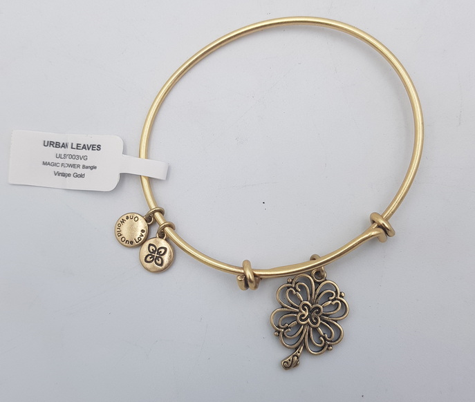 Urban Leaves Magic Flower Gold Bangle ULSY003VG Hand Bracelet Brass
