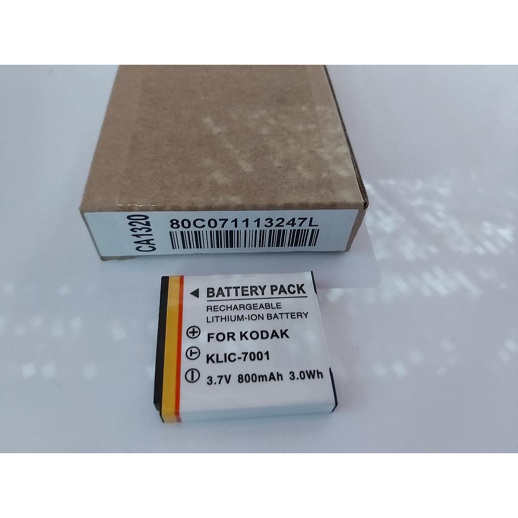 Replacement Klic 7001 Kodak Li Ion Battery For Kodak 800mAh CA1320
