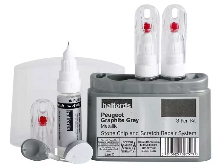 Halfords scratch chip repair for Peugeot Graphite Grey 397570