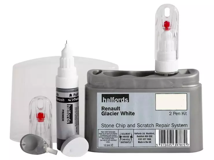 Halfords scratch chip repair for Renault Glacier White 397877