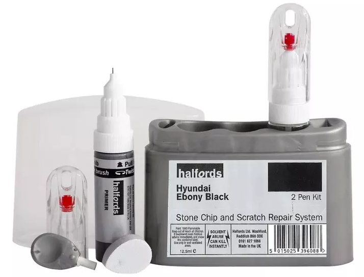 Halfords scratch chip repair for Hyundai Ebony Black 396085