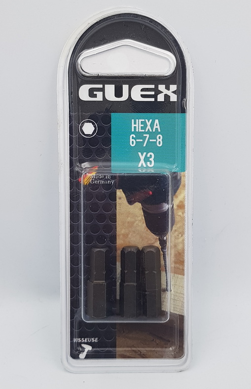 Guex Hexagon Bits 678mm 3 Pcs